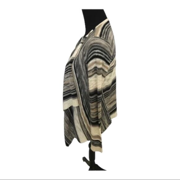 New ~  RED CAMEL ~ Asymmetric Striped Cardigan ~ Earth tones ~Oversized XS - Picture 2 of 6